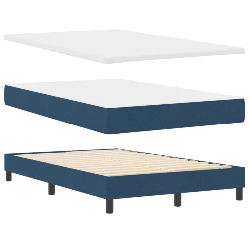  Boxspring Ágy Matraccal és LED Kék 120x200 cm Szövet