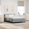  Boxrugós ágy matracmal Világosszürke 140 x 190 cm szövet