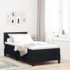  Box Spring Ágy matraccal és LED-del fekete 90x200 cm szövet