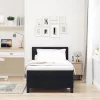  Box Spring Ágy matraccal és LED-del fekete 90x200 cm szövet