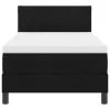  Box Spring Ágy matraccal és LED-del fekete 90x200 cm szövet