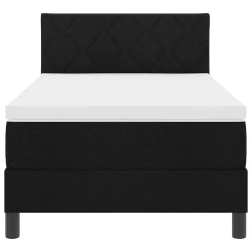  Box Spring Ágy matraccal és LED-del fekete 90x200 cm szövet