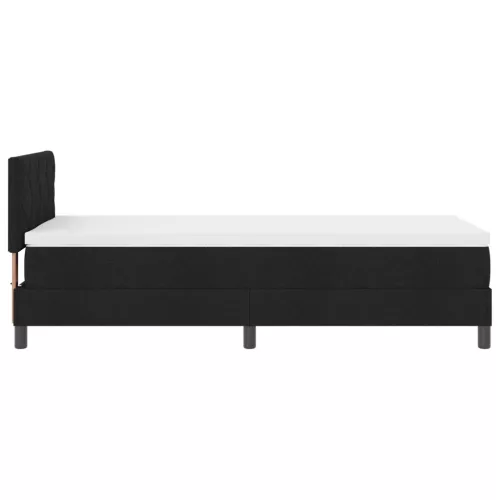  Box Spring Ágy matraccal és LED-del fekete 90x200 cm szövet