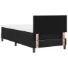  Box Spring Ágy matraccal és LED-del fekete 90x200 cm szövet