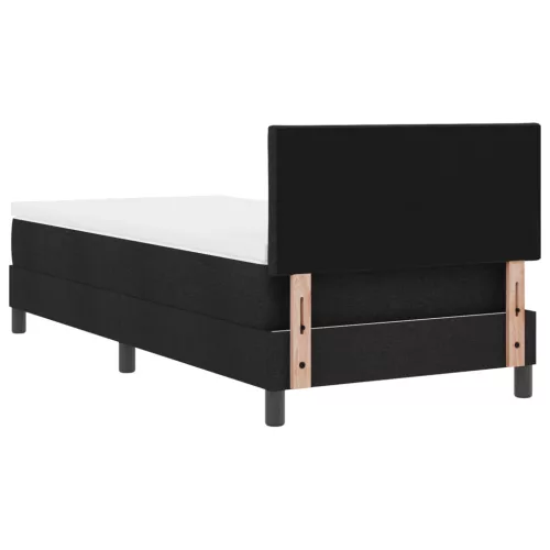  Box Spring Ágy matraccal és LED-del fekete 90x200 cm szövet