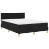  LED Box Spring Ágy matracmal leddel Fekete 140 x 190 cm szövet