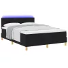  LED Box Spring Ágy matracmal leddel Fekete 140 x 190 cm szövet