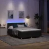  LED Box Spring Ágy matracmal leddel Fekete 140 x 190 cm szövet