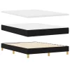  LED Box Spring Ágy matracmal leddel Fekete 140 x 190 cm szövet