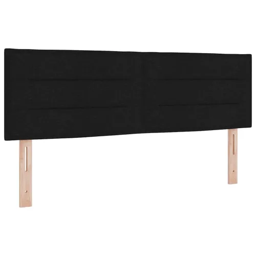  LED Box Spring Ágy matracmal leddel Fekete 140 x 190 cm szövet