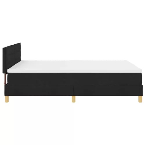  LED Box Spring Ágy matracmal leddel Fekete 140 x 190 cm szövet