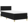 Boxspring Ágy Matraccal és LED Fénnyel Fekete 90x190 cm Szövet