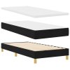  Boxspring Ágy Matraccal és LED Fénnyel Fekete 90x190 cm Szövet