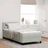  Boxspring Ágy Mattal & LED Fény Szürke 90x200 cm Bársonyos