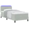  Boxspring Ágy Mattal & LED Fény Szürke 90x200 cm Bársonyos