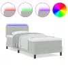  Boxspring Ágy Mattal & LED Fény Szürke 90x200 cm Bársonyos