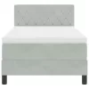  Boxspring Ágy Mattal & LED Fény Szürke 90x200 cm Bársonyos