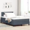  Boxspring Ágy Mattal és LED-del Sötét Szürke 120x200 cm Bársony