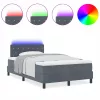  Boxspring Ágy Mattal és LED-del Sötét Szürke 120x200 cm Bársony