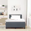  Boxspring Ágy Mattal és LED-del Sötét Szürke 120x200 cm Bársony