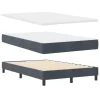  Boxspring Ágy Mattal és LED-del Sötét Szürke 120x200 cm Bársony