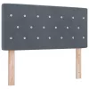  Boxspring Ágy Mattal és LED-del Sötét Szürke 120x200 cm Bársony