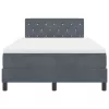  Boxspring Ágy Mattal és LED-del Sötét Szürke 120x200 cm Bársony
