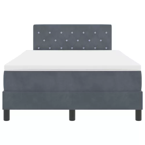  Boxspring Ágy Mattal és LED-del Sötét Szürke 120x200 cm Bársony