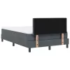  Boxspring Ágy Mattal és LED-del Sötét Szürke 120x200 cm Bársony
