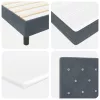  Boxspring Ágy Mattal és LED-del Sötét Szürke 120x200 cm Bársony