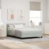  Boxspring Ágy Mattal és LED Fénnyel Világosszürke 160x200 cm Bársony