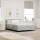  Boxspring Ágy Mattal és LED Fénnyel Világosszürke 160x200 cm Bársony