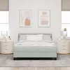  Boxspring Ágy Mattal és LED Fénnyel Világosszürke 160x200 cm Bársony