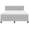  Boxspring Ágy Mattal és LED Fénnyel Világosszürke 160x200 cm Bársony