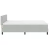  Boxspring Ágy Mattal és LED Fénnyel Világosszürke 160x200 cm Bársony