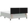  Boxspring Ágy Mattal és LED Fénnyel Világosszürke 160x200 cm Bársony