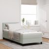  Boxspring Ágy Matrac és LED Fénnyel Világosszürke 90x190 cm Bársony