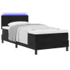 Boxspring Ágy Mattal és LED Fényekkel Fekete 90x200 cm Bársonyos