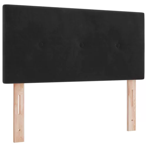  Boxspring Ágy Mattal és LED Fényekkel Fekete 90x200 cm Bársonyos