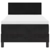  Boxspring Ágy Mattal és LED Fényekkel Fekete 90x200 cm Bársonyos