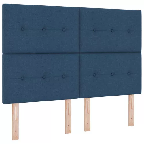  Boxrugós ágy matracmal fejtámlával Kék 140 x 190 cm szövet