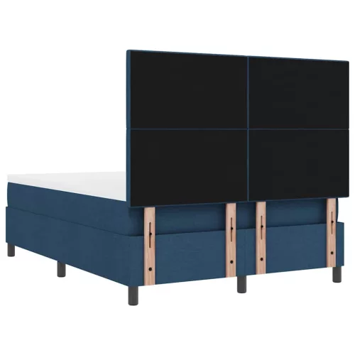  Boxrugós ágy matracmal fejtámlával Kék 140 x 190 cm szövet