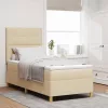  LED Box Spring Ágy matracmal Krém 80 x 200 cm szövet