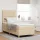  LED Box Spring Ágy matracmal Krém 80 x 200 cm szövet