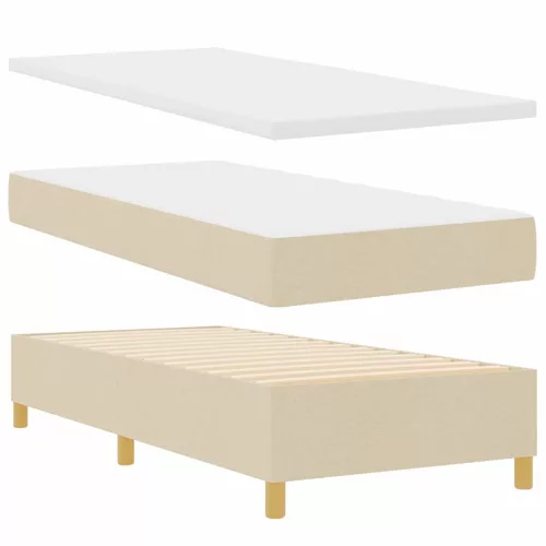  LED Box Spring Ágy matracmal Krém 80 x 200 cm szövet
