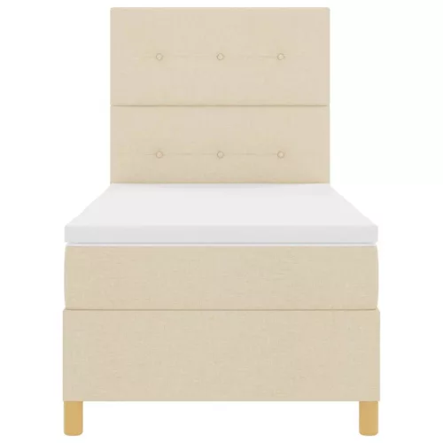  LED Box Spring Ágy matracmal Krém 80 x 200 cm szövet