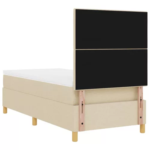  LED Box Spring Ágy matracmal Krém 80 x 200 cm szövet