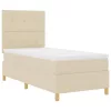  LED Box Spring Ágy matracmal Krém 100 x 200 cm szövet
