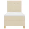  LED Box Spring Ágy matracmal Krém 100 x 200 cm szövet