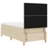  LED Box Spring Ágy matracmal Krém 100 x 200 cm szövet